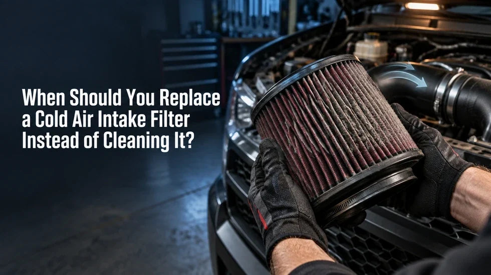 Dirty cold air intake filter inspection