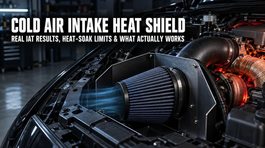 Cold air intake heat shield blocking engine heat