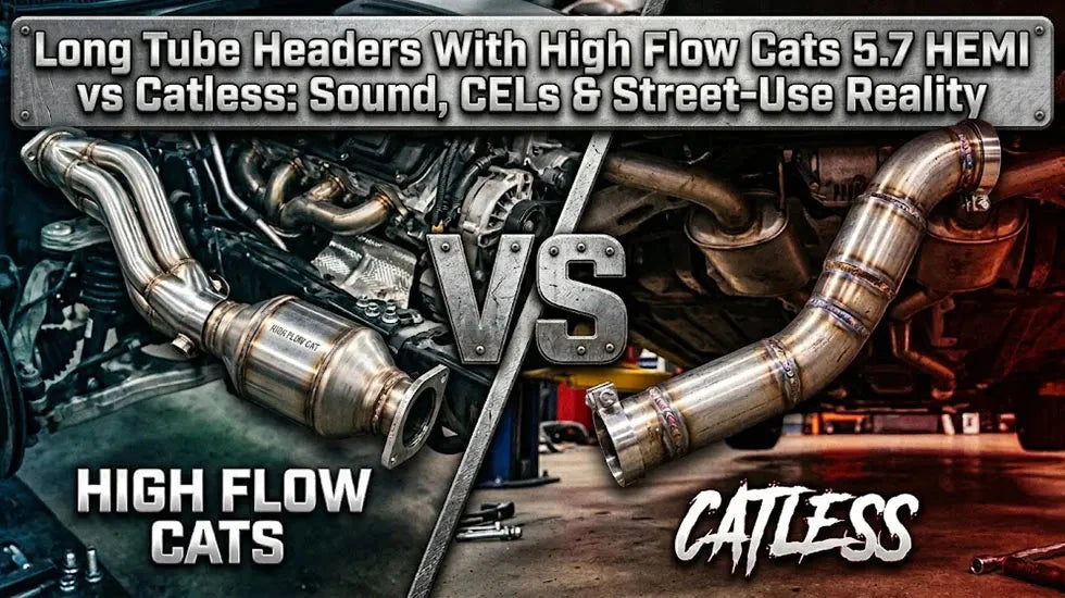 5.7 HEMI long tube headers: high flow cats vs catless