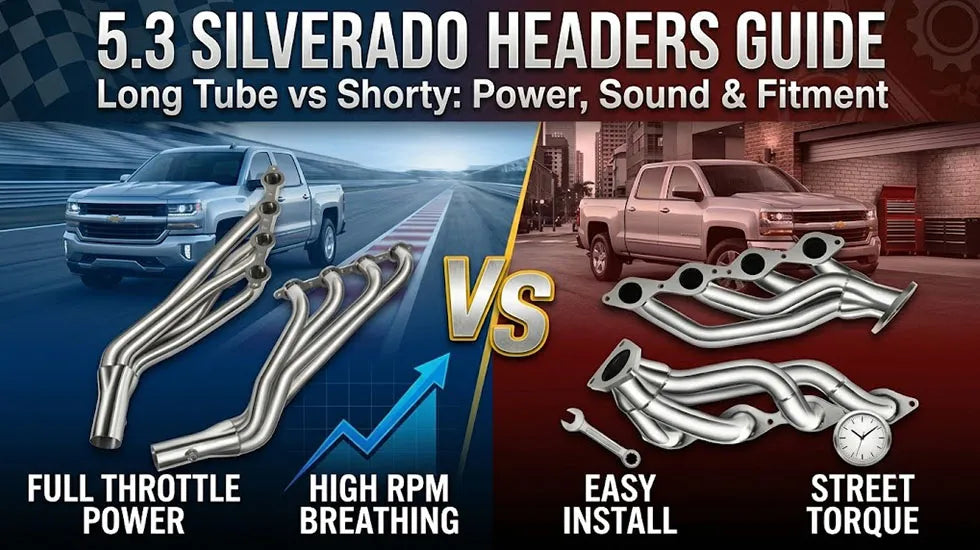 Long tube vs shorty headers comparison for 5.3 Silverado