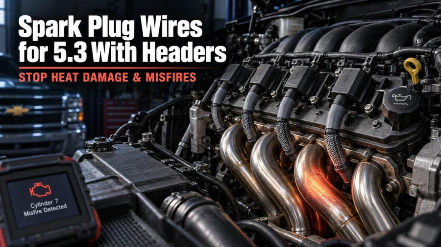 5.3L spark plug wires protected from header heat