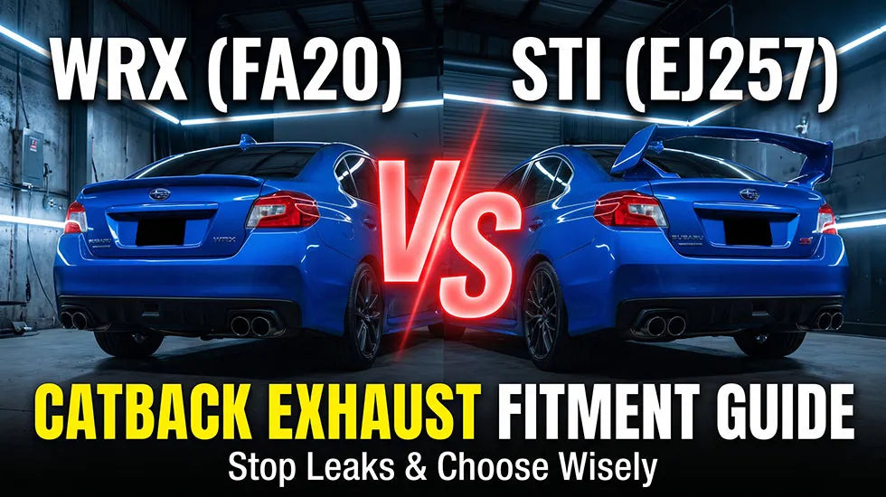 Subaru WRX vs STI catback exhaust fitment visual comparison