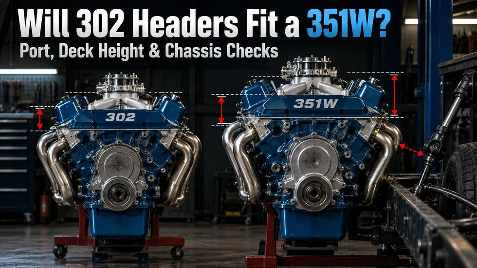 Ford 302 and 351W header fitment comparison