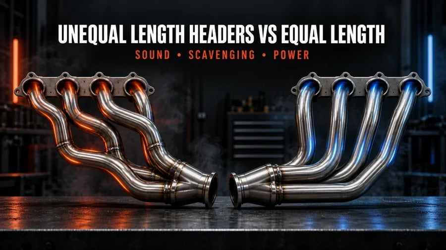 Equal-length and unequal-length exhaust headers compared
