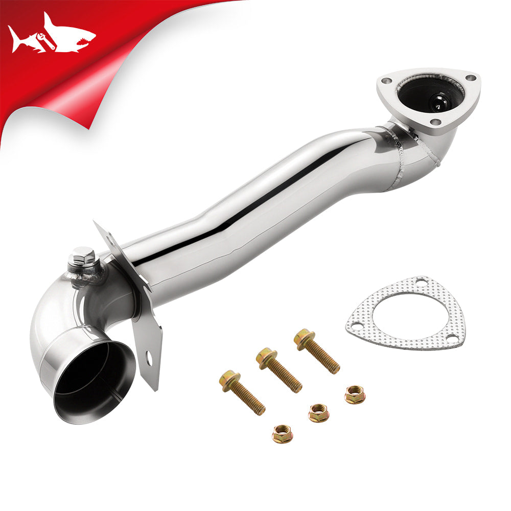 Tubo de escape tipo downpipe para Mini Cooper R55-R61 1.6L Turbo (2007-2016) de 2.5 pulgadas con 2 tomas para sensores de oxígeno.
