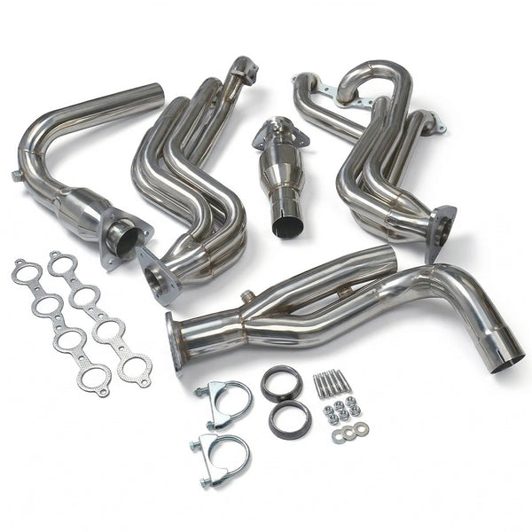 Exhaust Header for 1999-2006 Chevy Silverado/Avalanche/Suburban/Tahoe GMC Sierra/Yukon GMT800 4.8L 5.3L 6.0L V8 Engine (with EGR Valve)