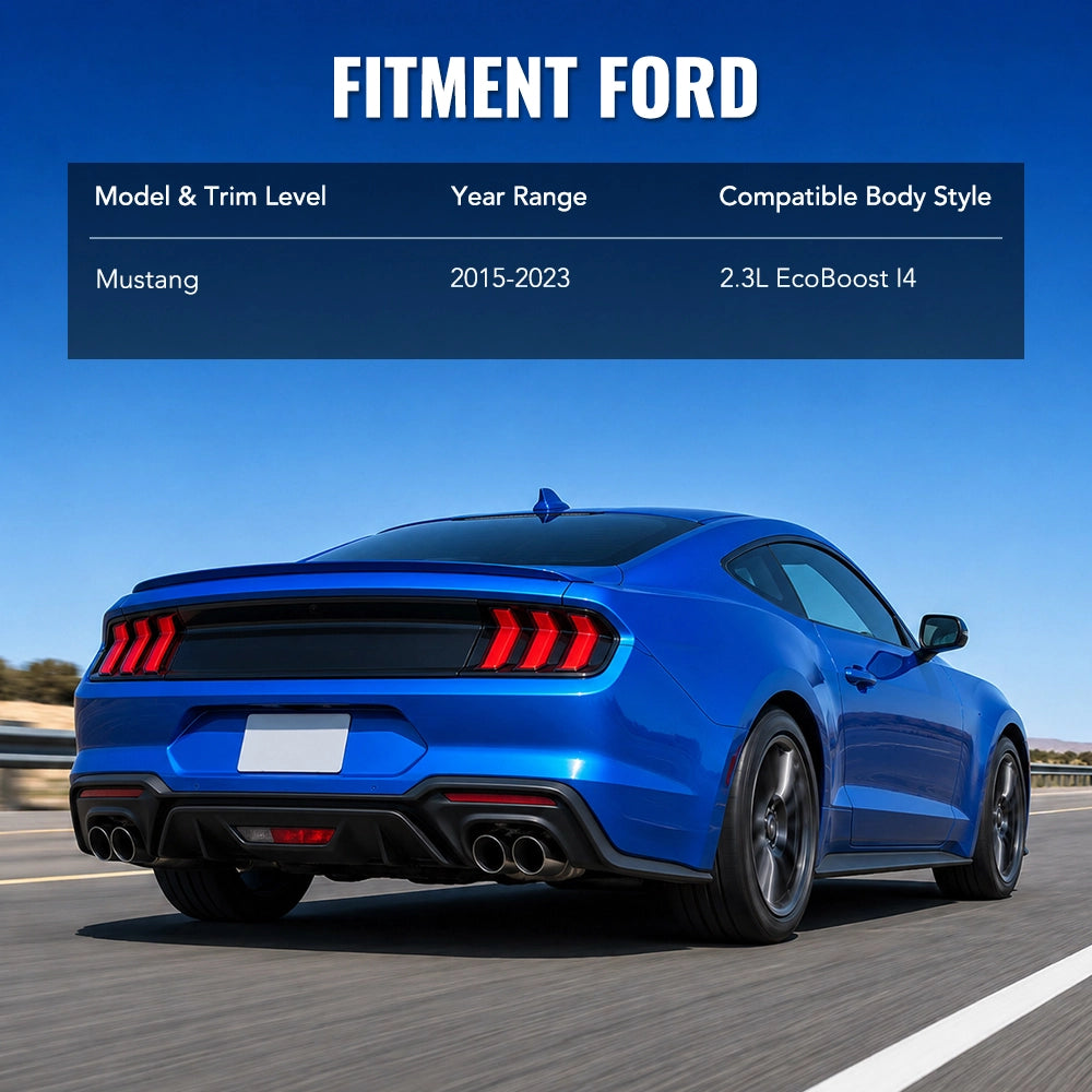 Sistema de escape Catback para Ford Mustang 2.3L EcoBoost 2015-2023 con punta de silenciador N1