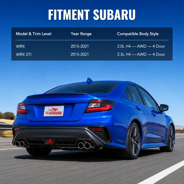 4'' 2015-2021 Subaru WRX / WRX STI Catback Exhaust System丨Polished Stainless Steel丨2.0L / 2.5L H4丨AWD Sedan 4-Door