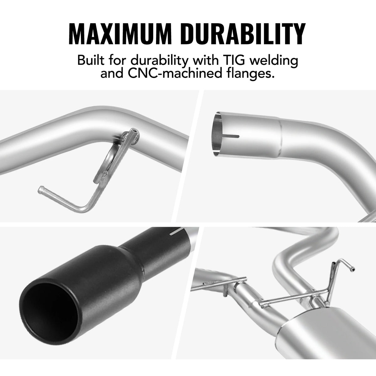 Sistema de escape Catback para Ford F150 2015-2020 (2,7 L, 3,5 L, 5,0 L), 3 pulgadas, con puntas de silenciador negras y pulidas