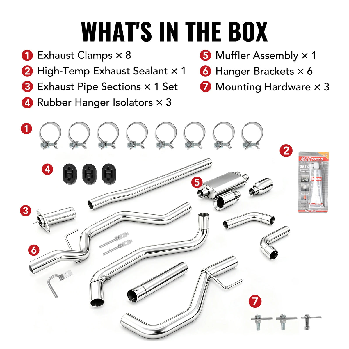 Sistema de escape Catback para Ford F150 2015-2020 (2,7 L, 3,5 L, 5,0 L), 3 pulgadas, con puntas de silenciador negras y pulidas
