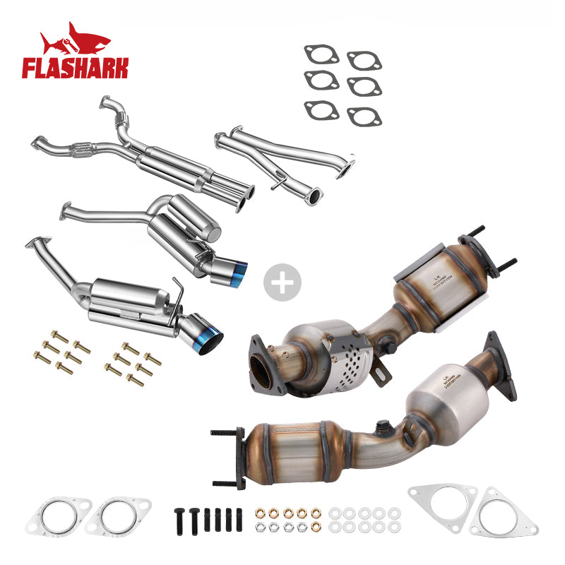Sistema de escape doble Catback Nissan 370Z Z34 2009-2020 con puntas dobles quemadas de 4,5 pulgadas