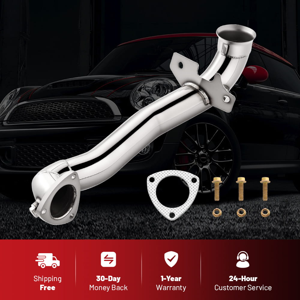 Downpipe Exhaust for 2007-2016 Mini Cooper R55-R61 1.6L Turbo 2.5 inch with 2 O2 sensor bungs