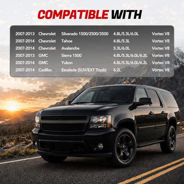 Long Tube Headers for 2007-2014 Chevrolet Silverado 1500/2500/3500 Tahoe/Avalanche丨GMC Sierra 1500/2500/3500 Yukon丨Cadillac Escalade丨4.8L/5.3L/6.0L/6.2L Vortec V8