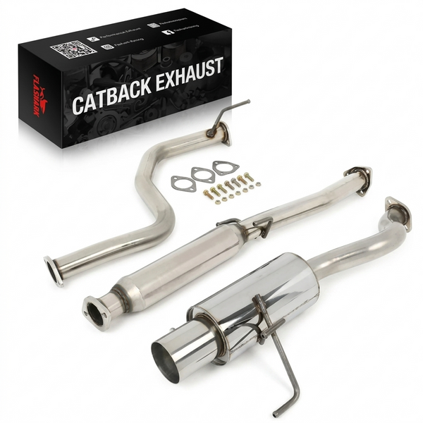 Sistema de escape Catback de carreras con punta de silenciador laminada/quemada de 4/4,5 pulgadas para Honda Civic 1992-1995