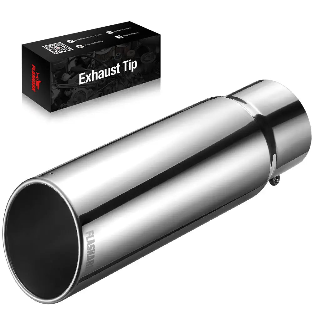 Exhaust Tip 4" In, 5"/6"/7" Out, 12"/18" Length T304 SPELAB