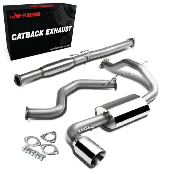 1988-1991 Honda Civic 1.5L 4" Rolled/Burnt Muffler Tip Racing Catback Exhaust System Flashark