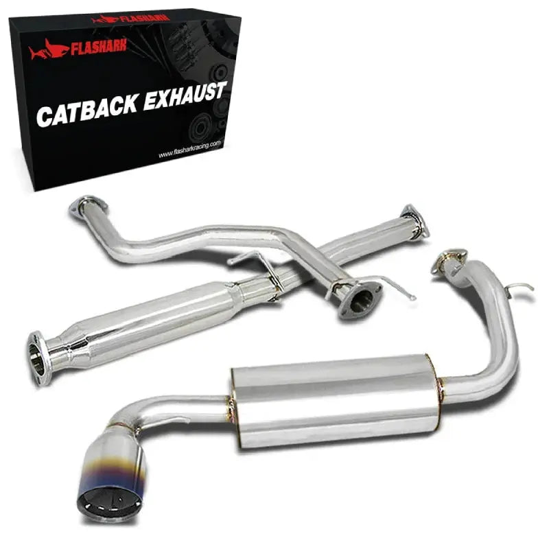 1988-1991 Honda Civic 1.5L 4" Rolled/Burnt Muffler Tip Racing Catback Exhaust System Flashark