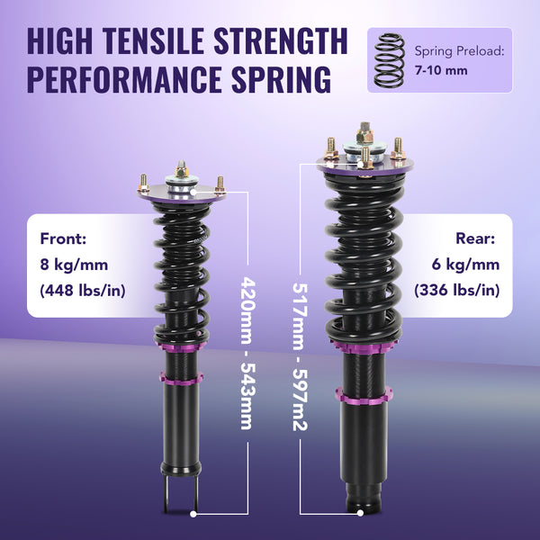 Height Adjustable Coilovers for 1990-1999 Honda Accord(CB3, CB7) & Acura CL- 4PCS