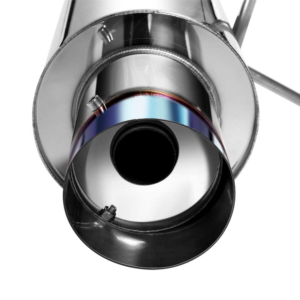 1992-2000 Honda Civic 1.6L 4 Inch Burnt Rolled Muffler Tip 2.25" Catback Exhaust System Flashark