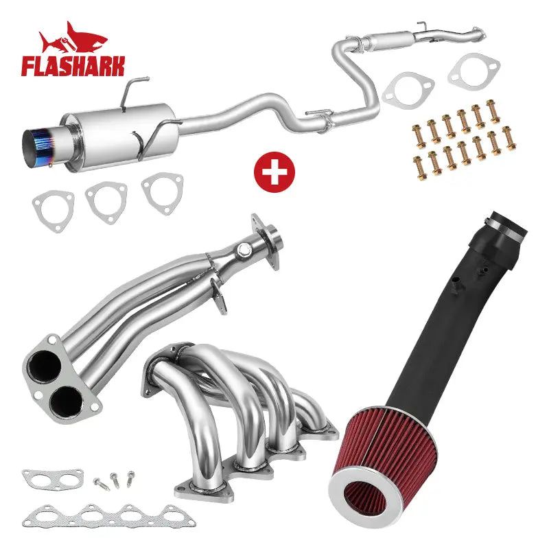 1994-2001 Acura Integra RS/LS Exhaust Header Catback Exhaust Air Intake Kit All-In-One Kit Flashark
