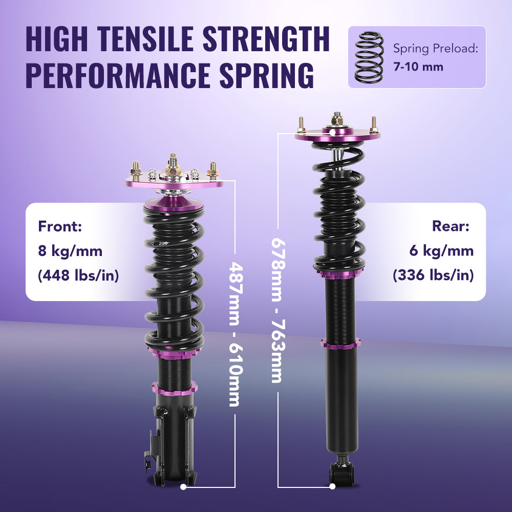 Amortiguadores tipo coilover Nissan S14 240SX 1995-1998 (4 unidades)