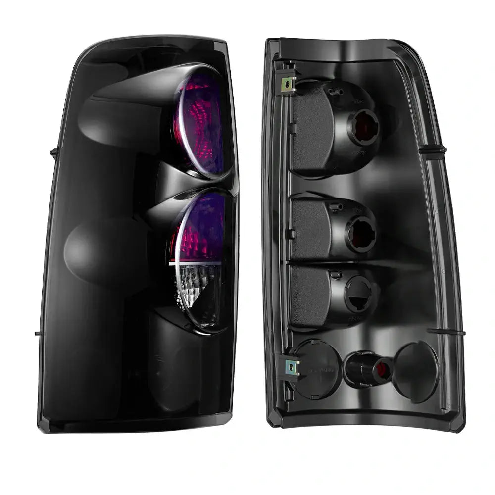 1999-2007 Chevy Silverado GMC Sierra Black Smoke Tail Light Assembly - Driver + Passenger (Left + Right) Set Flashark