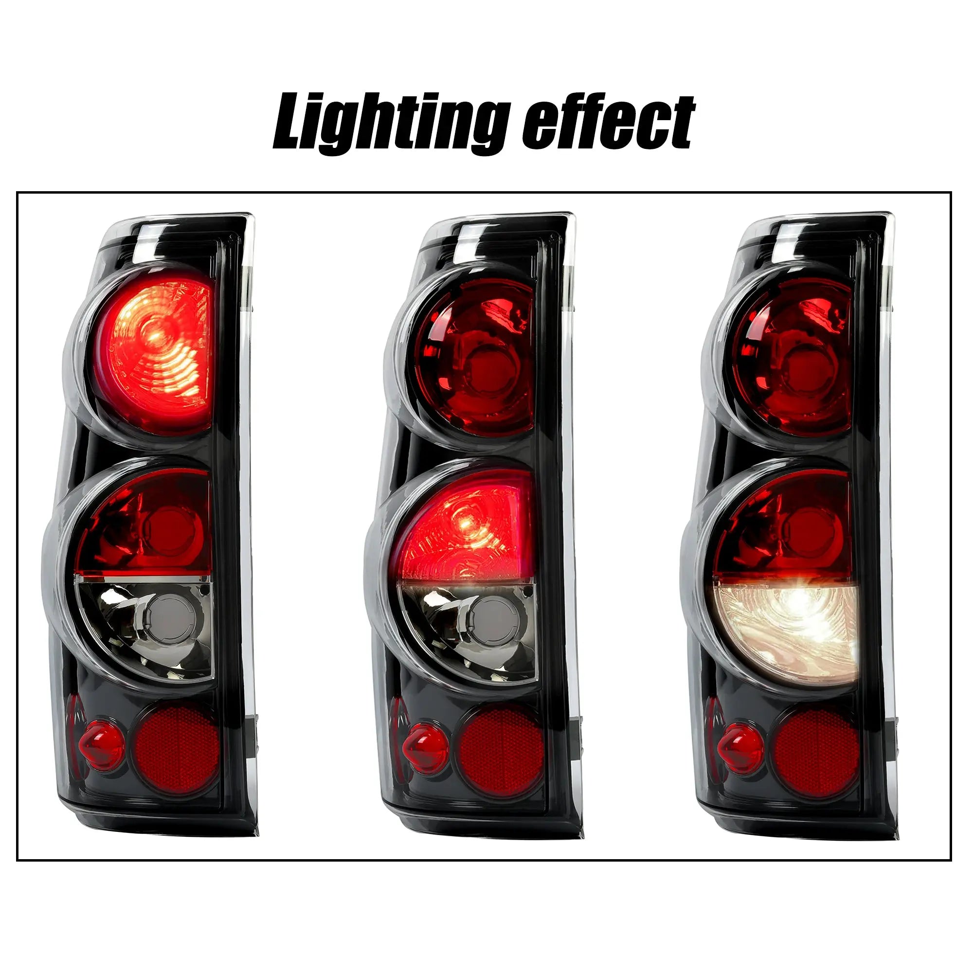 1999-2007 Chevy Silverado GMC Sierra Black Smoke Tail Light Assembly - Driver + Passenger (Left + Right) Set Flashark
