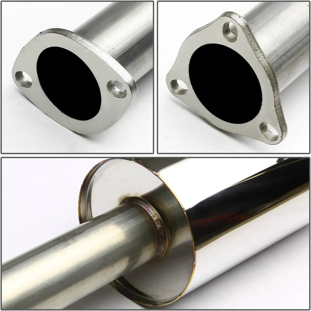 2.5" Catback Exhaust 4" Tip Muffler for 1990-1993 Honda Accord SOHC N1 Style 2.2L Flashark