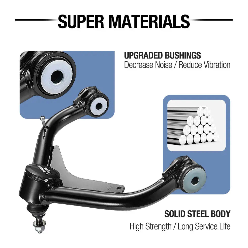 2001-2010 Chevy Silverado GMC Sierra 2500 3500HD Hummer H2 Lifted Front Upper Control Arms 2 Inch-4 Inch Flashark