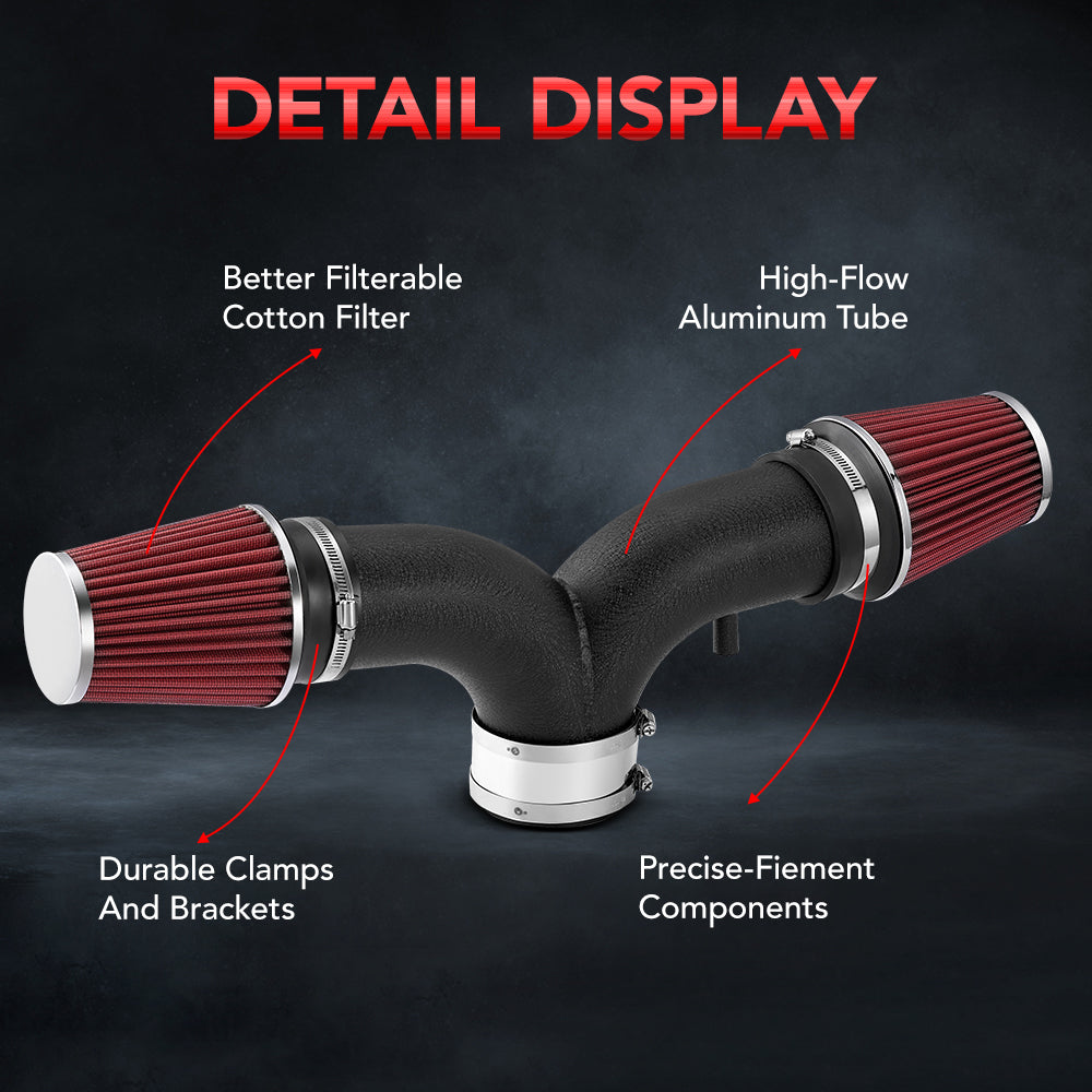 2002-2004 Chevrolet Corvette 2003-2010 Dodge Ram 1500 3.7L 4.7L 5.7L Short Ram Dual Air Intake Kit