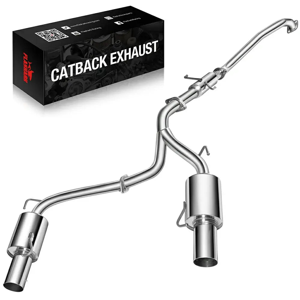 2003-2006 Hyundai Tiburon 2.7L V6 GT/SE Catback Exhaust System w/ 4" Rolled Muffler Tip Flashark