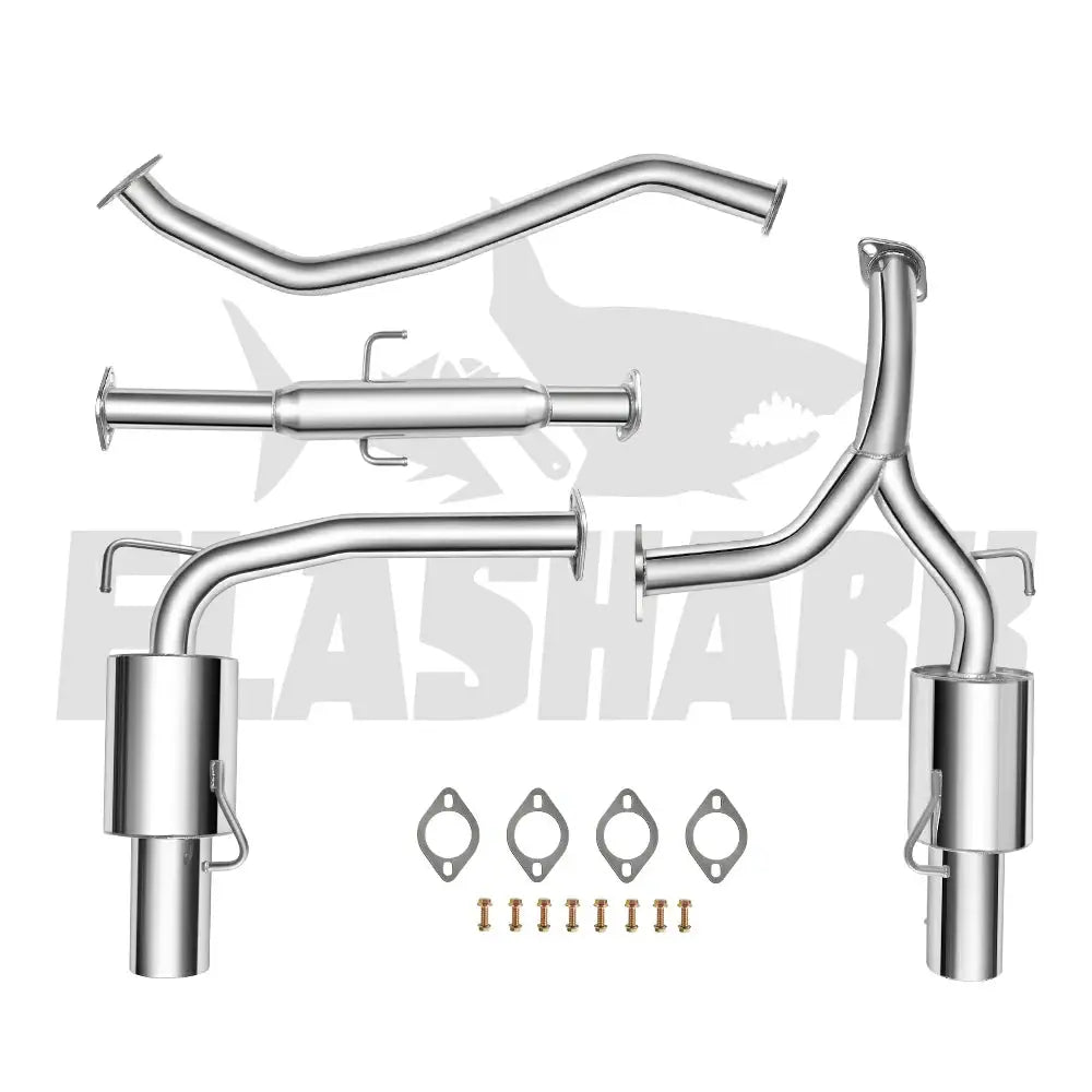 2003-2006 Hyundai Tiburon 2.7L V6 GT/SE Catback Exhaust System w/ 4" Rolled Muffler Tip Flashark