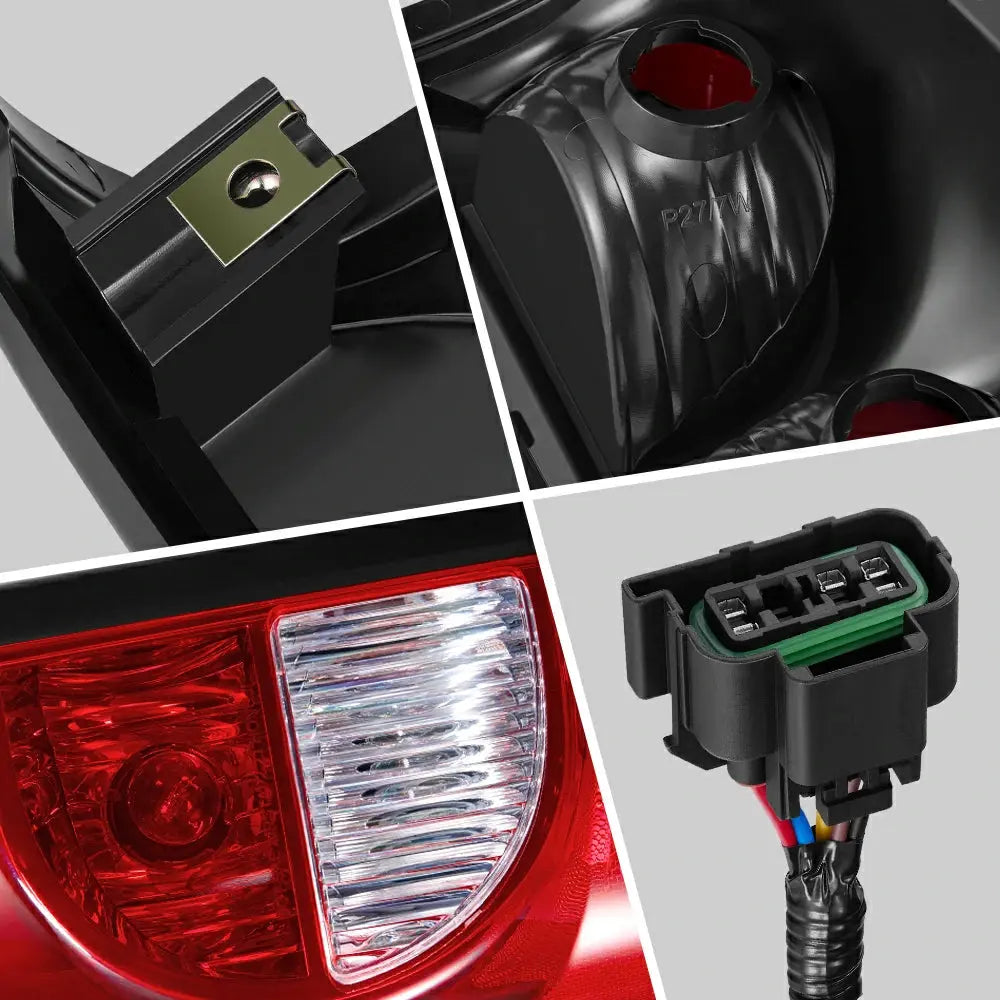 2004-2006 Chevrolet Chevy Silverado 1500 Tail Light Assembly - Driver + Passenger (Left + Right) Set Flashark