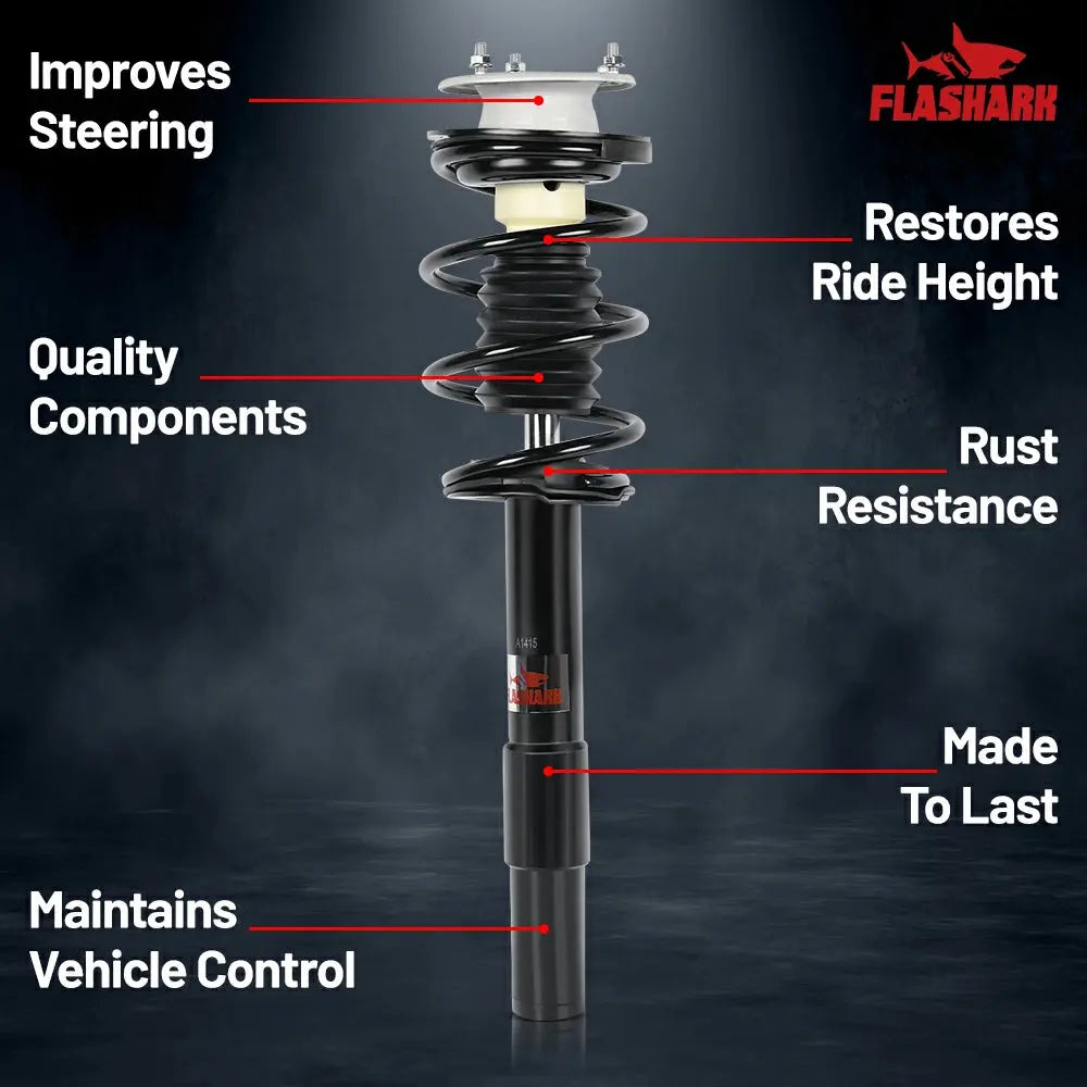 2004-2010 BMW 525i 528i 530i 535i 5-Series E60 E61 Front Strut and Spring Assembly 2PCS Flashark