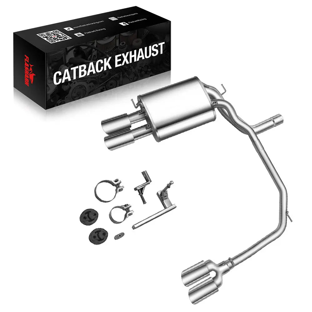 2005-2010 BMW 5 Series E60 E61 523i/525i/528i/530i Catback Exhaust System w/ M5 Style Dual Tip Flashark