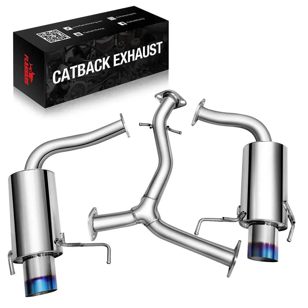 2006-2013 Lexus IS250 IS350 V6 Sedan Catback Exhaust System w/ Burnt Tip Flashark