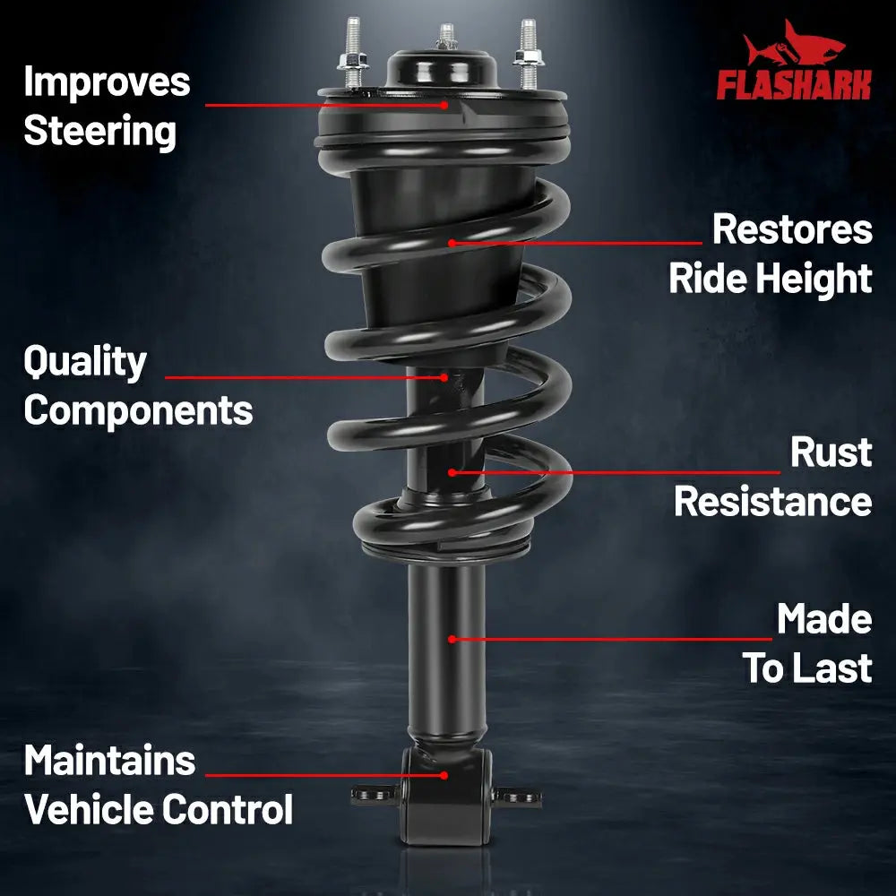 2007-2013 Chevy GMC Sierra 1500 4WD Front Strut and Spring Assembly 2PCS Flashark