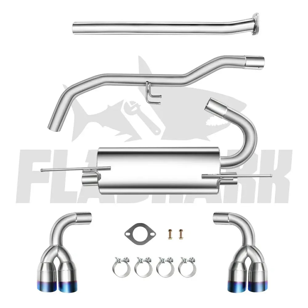 2009-2014 Hyundai Genesis 2.0L Catback Exhaust System w/ N1 Burnt Quad Tip Flashark