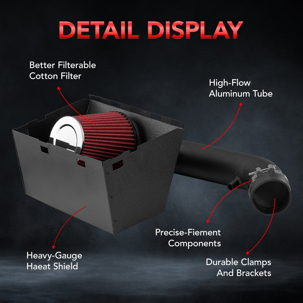 Dodge Ram 1500 V8 5.7L 2009-2014, admisión de aire con filtro cónico