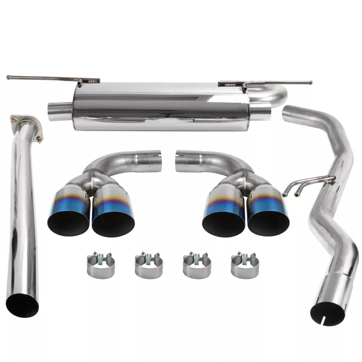 2009-2014 Hyundai Genesis Coupe 2.0L Catback Exhaust System w/ N1 Burnt Quad Tip
