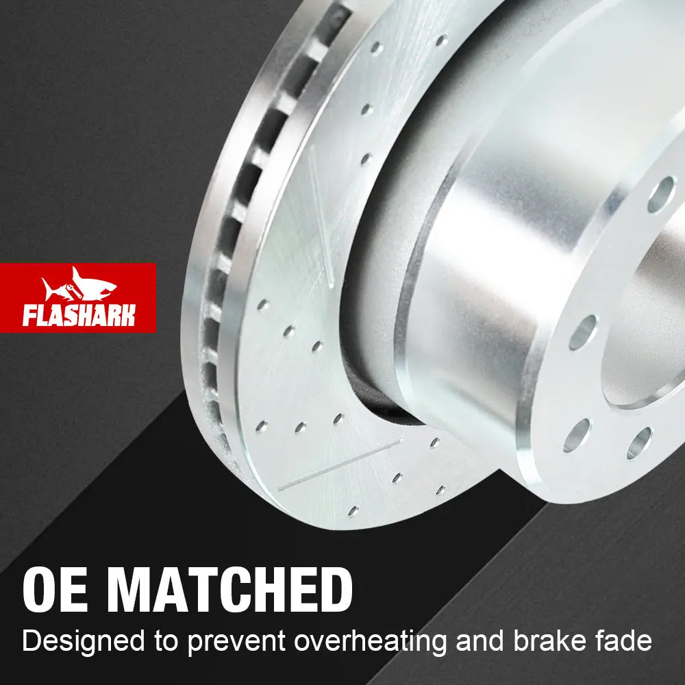 2009-2018 Dodge Ram 2500 3500 Brake Rotors and Pads Kit - Front and Rear Flashark