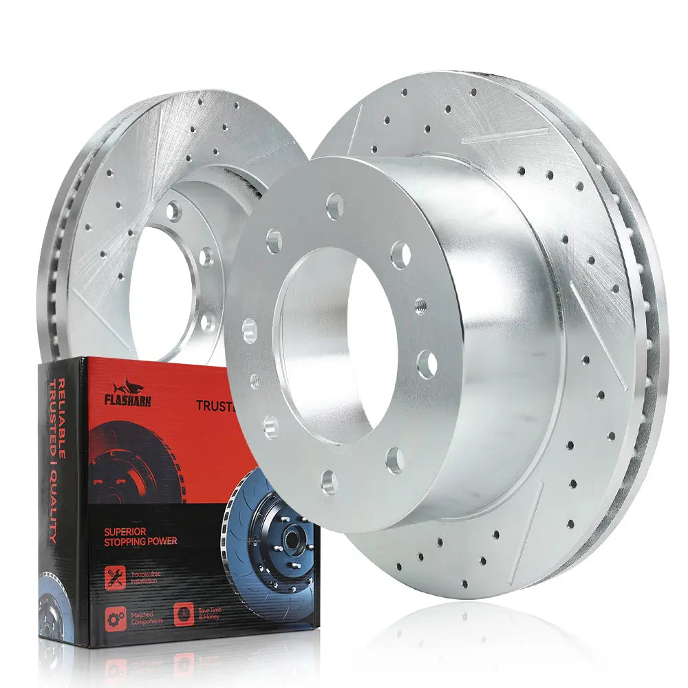 2011-2019 Chevrolet Silverado GMC Sierra 2500 3500 Disc Brake Rotors - Front and Rear Flashark