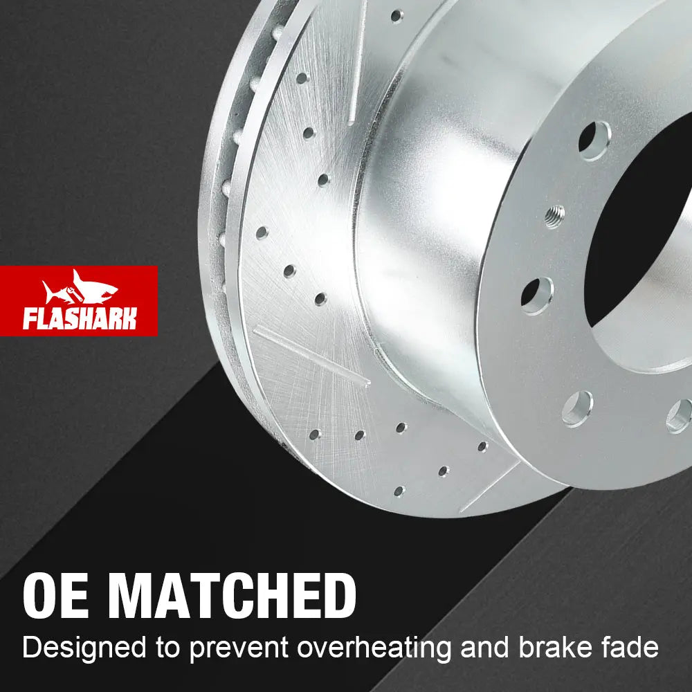 2011-2019 Chevrolet Silverado GMC Sierra 2500 3500 Disc Brake Rotors - Front and Rear Flashark