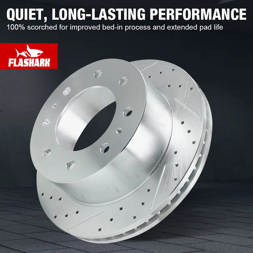 2011-2019 Chevrolet Silverado GMC Sierra 2500 3500 Disc Brake Rotors - Front and Rear Flashark