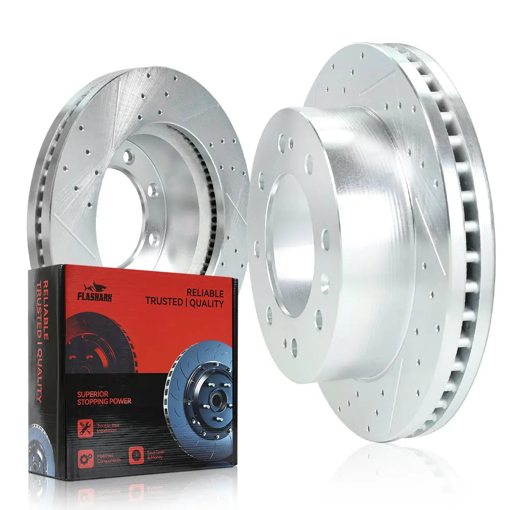 2011-2019 Chevrolet Silverado GMC Sierra 2500 3500 Disc Brake Rotors - Front and Rear Flashark