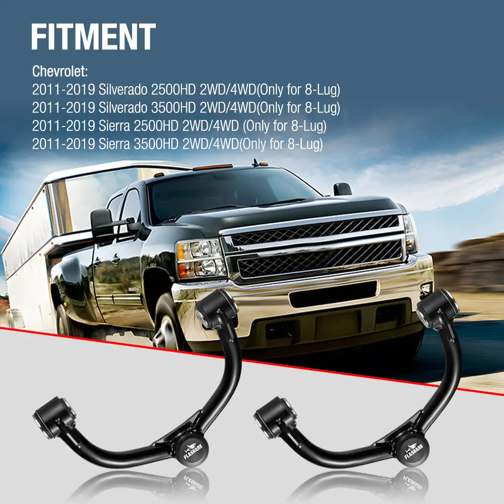 2011-2019 Chevy Silverado GMC Sierra 2500 3500HD Lifted Front Upper Control Arms 2 Inch-4 Inch Flashark