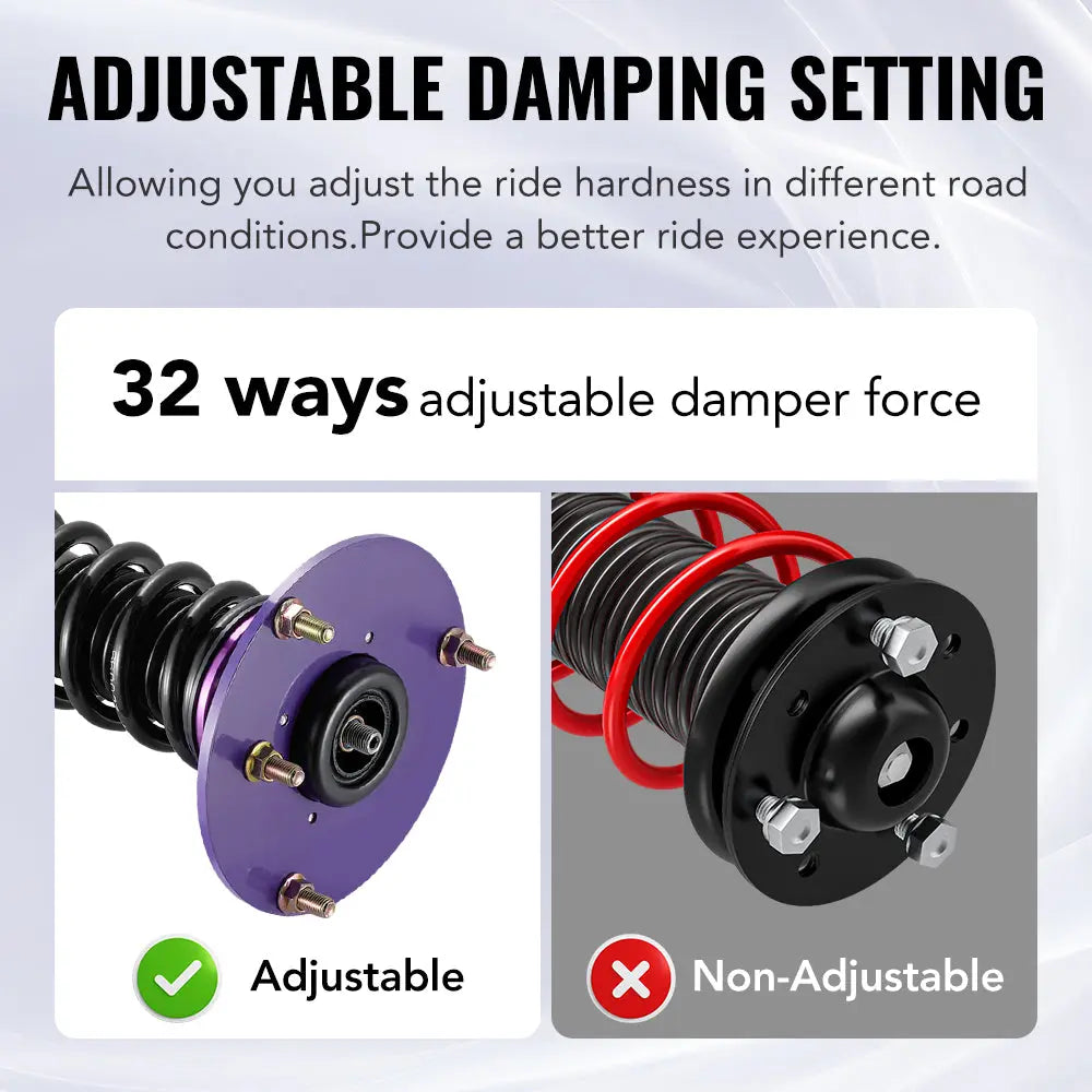 2012-2018 BMW 3-Series RWD (F30/F31/F34) Coilover Shock Absorbers w/ 32-Way Damping Force Adjustment Flashark