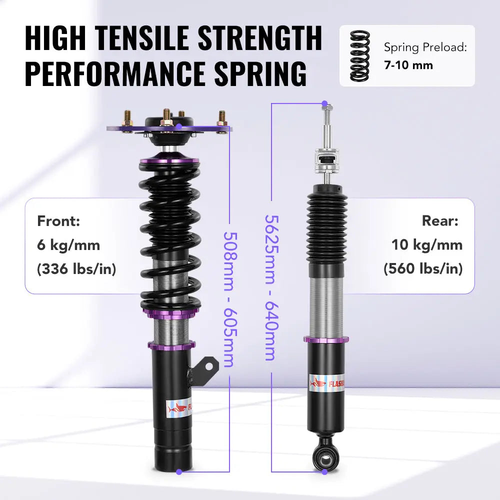 2012-2018 BMW 3-Series RWD (F30/F31/F34) Coilover Shock Absorbers w/ 32-Way Damping Force Adjustment Flashark
