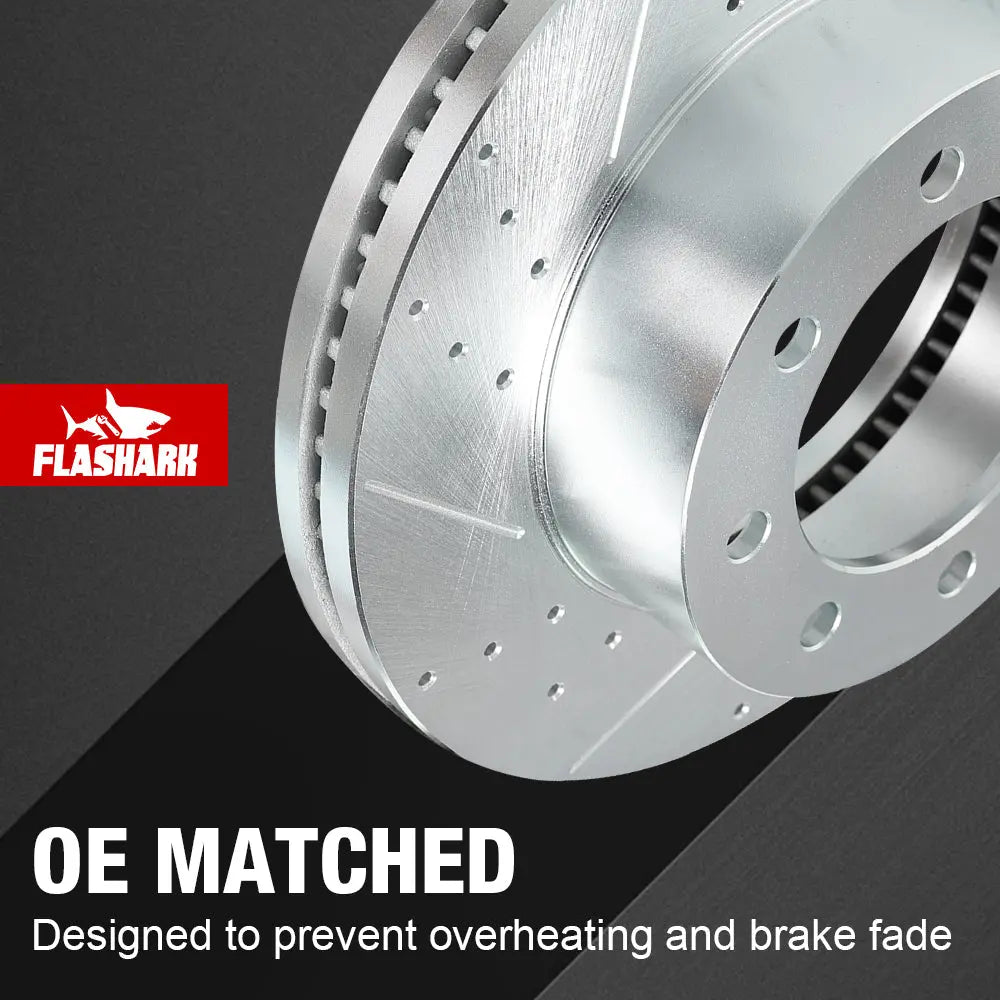 2013-2022 Ford Super Duty F250 F350 Brake Rotors and Pads Kit - Front and Rear Flashark