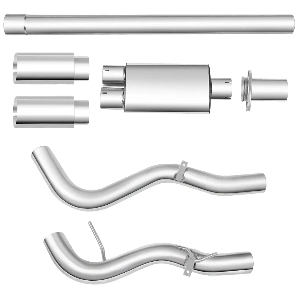 2015-2020 Ford F150 3" Cat-Back Exhaust Black / Polished Muffler Tips 2.7L 3.5L 5.0L Flashark